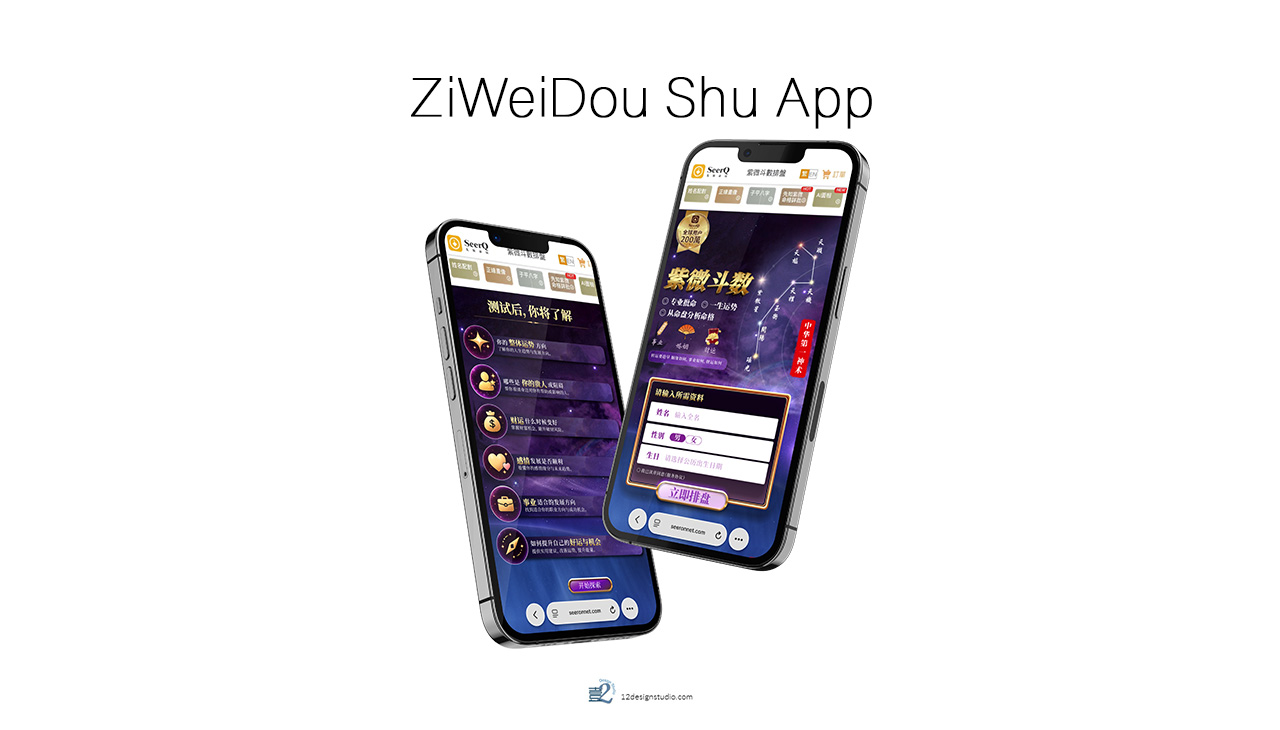 Zi Wei Dou Shu mobile application UI design